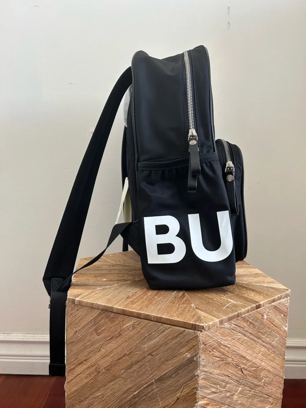 Burberry Black Backpack with White Marco Logo Panel - Picture 4 of 13